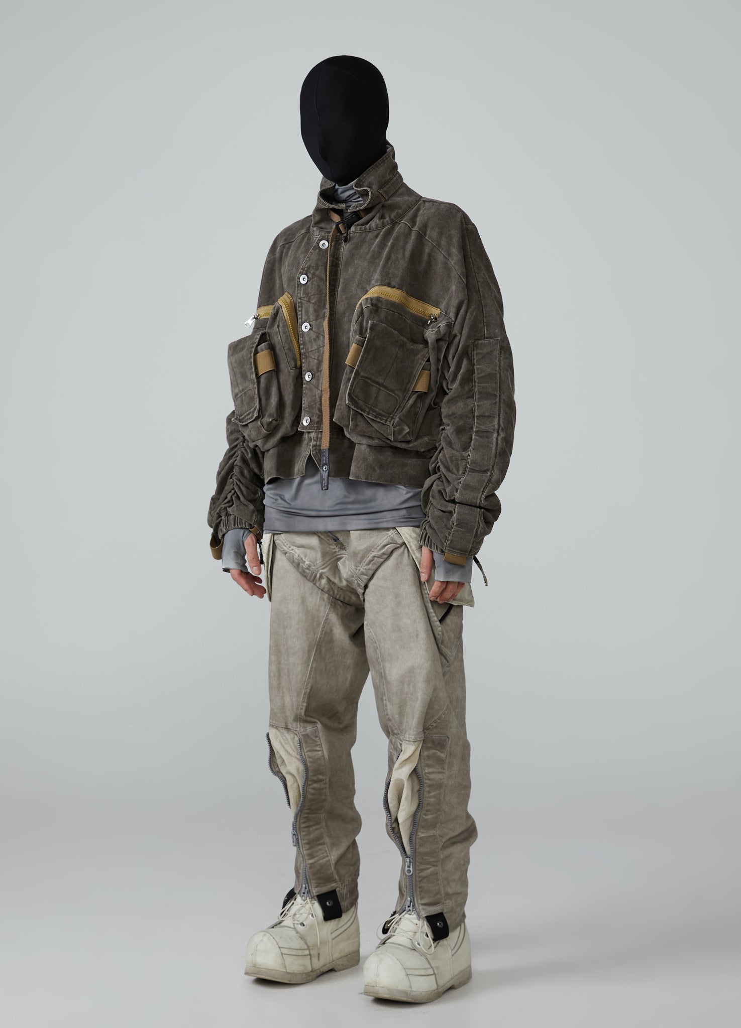 Veste en jean courte à col montant Wasteland 23AW 