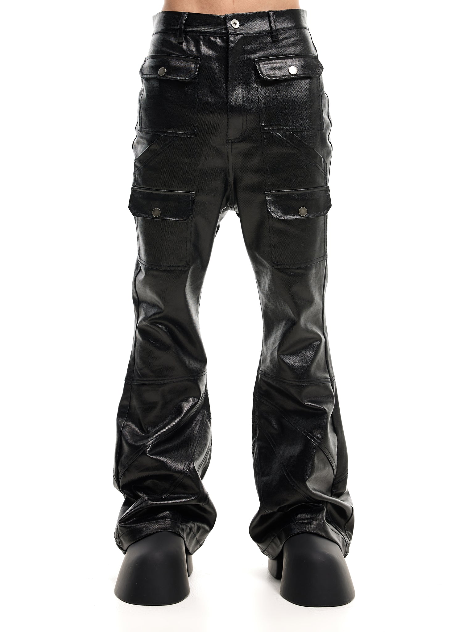 LEATHER CARGO PANTS