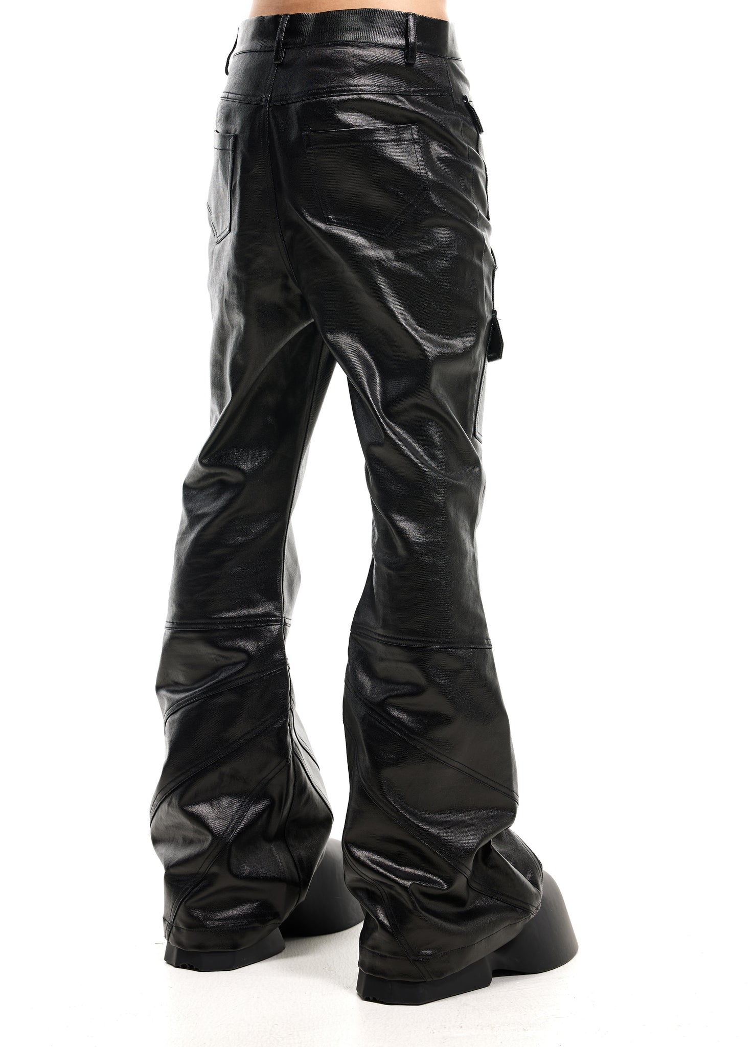 LEATHER CARGO PANTS